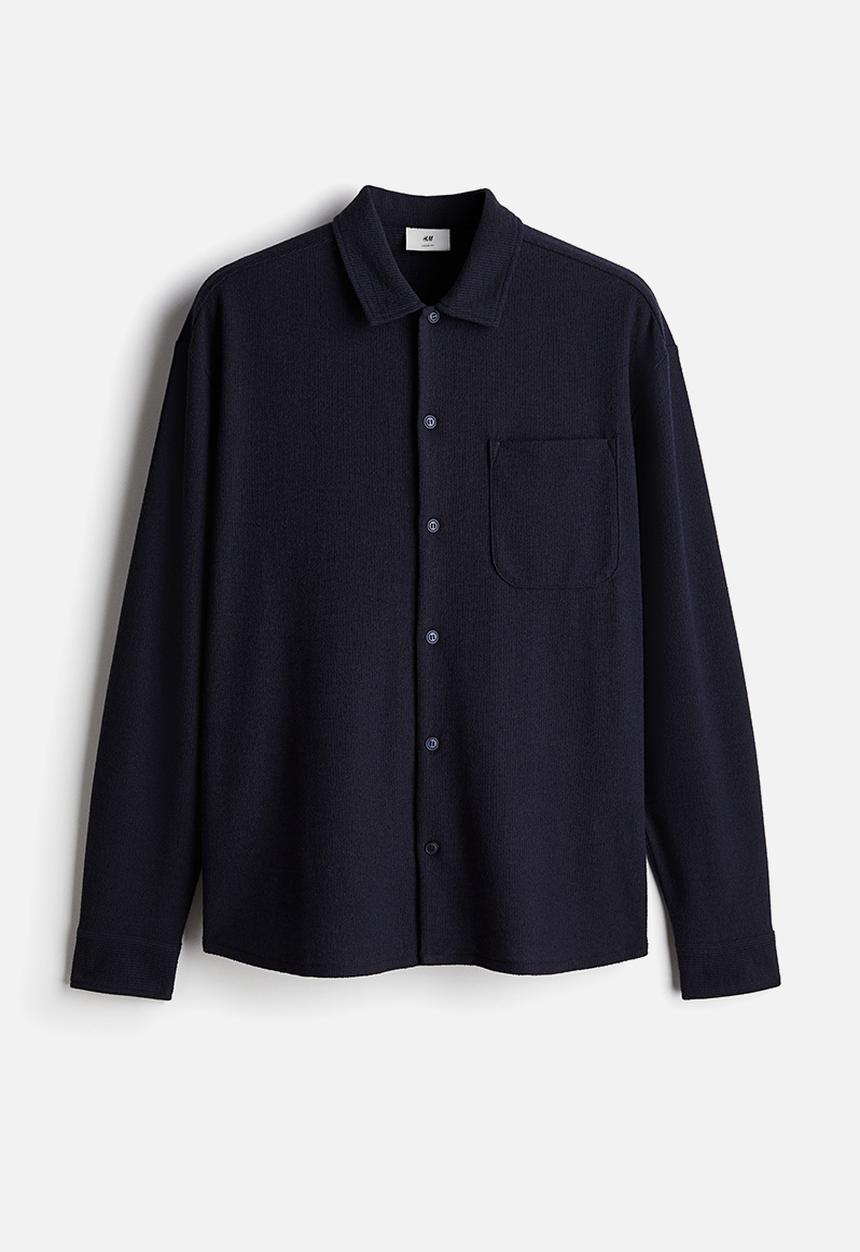 H&M - Loose fit textured shirt - navy blue