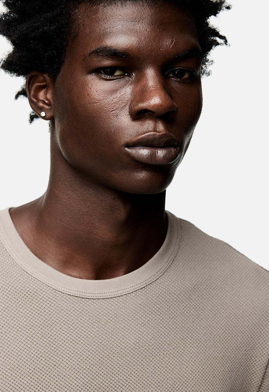 H&M - Regular fit piqué T-shirt - beige