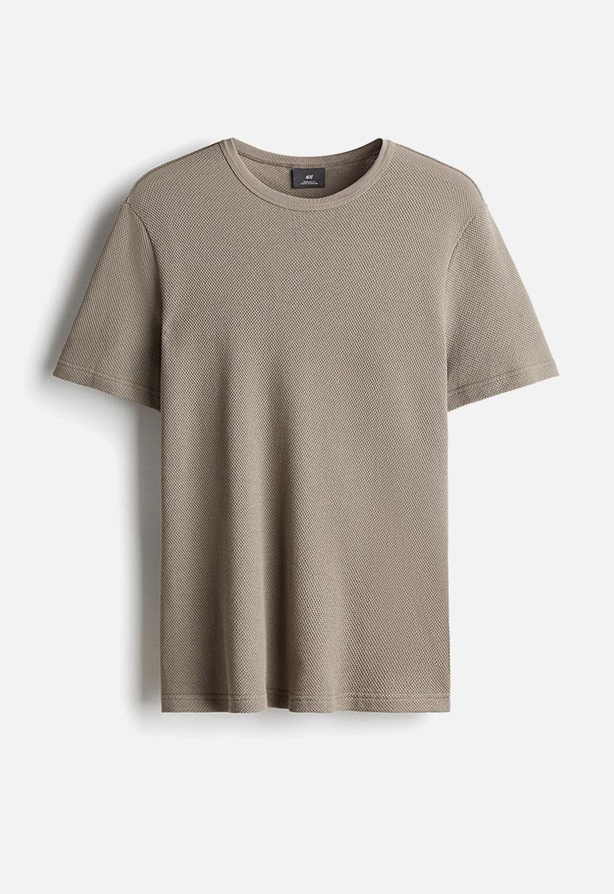 H&M - Regular fit piqué T-shirt - beige