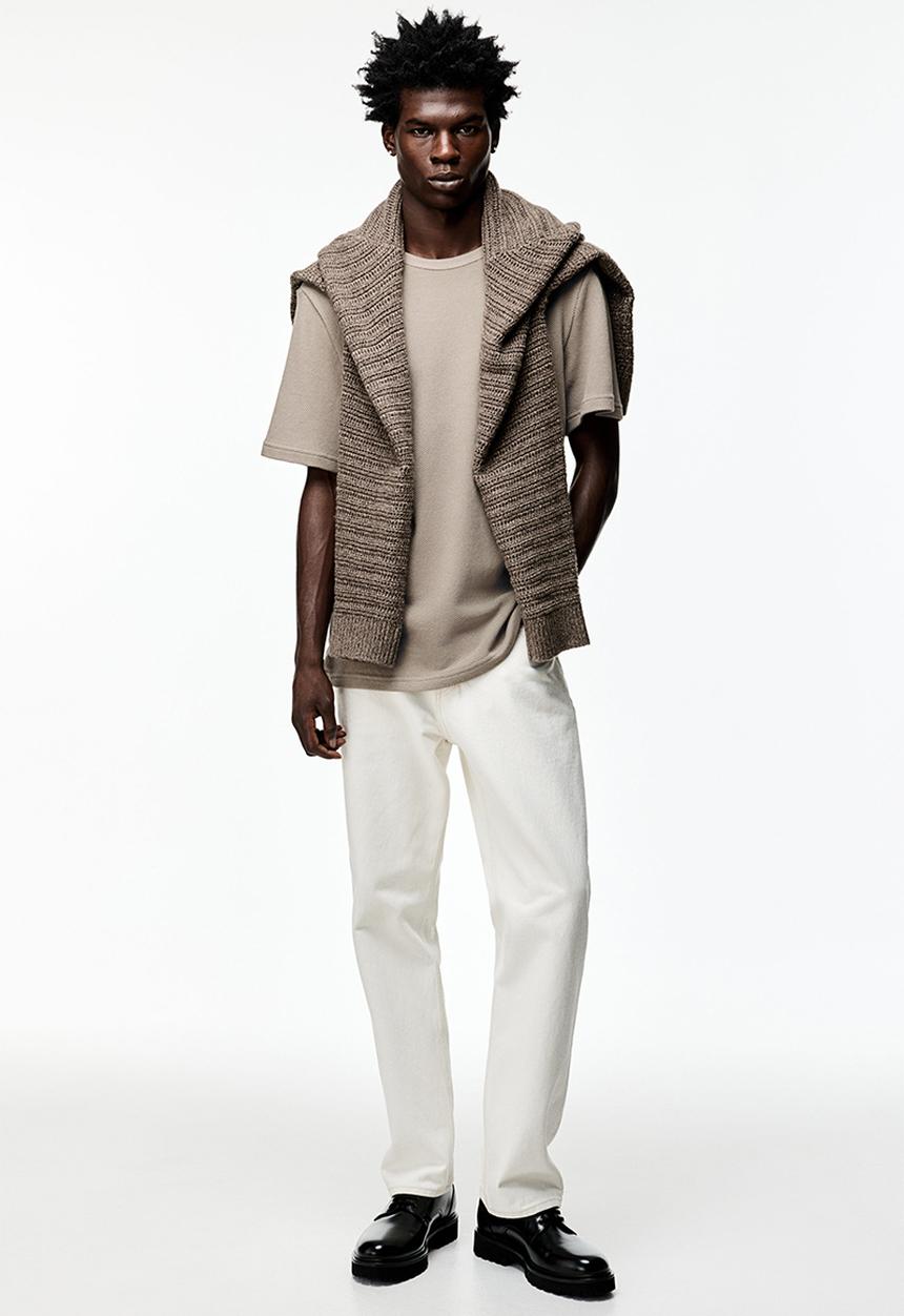 H&M - Regular fit piqué T-shirt - beige