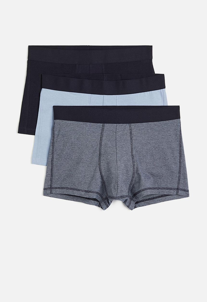 H&M - 3-Pack short trunks lycra® xtra life™ - light blue/dark blue