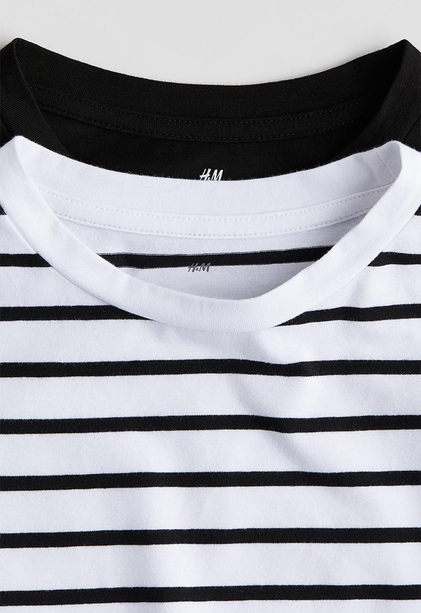 H&M - 2-Pack jersey tops - white & black