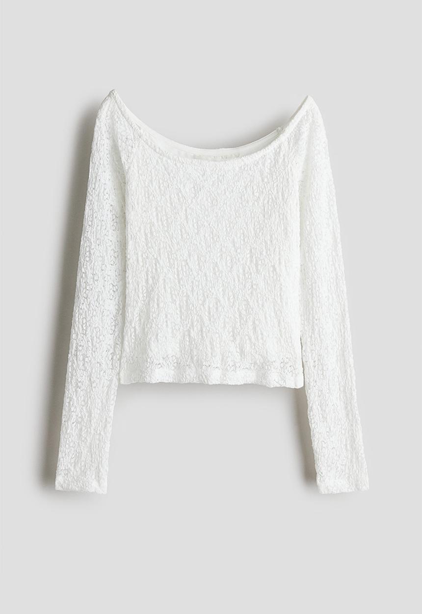 H&M - Lace top - white