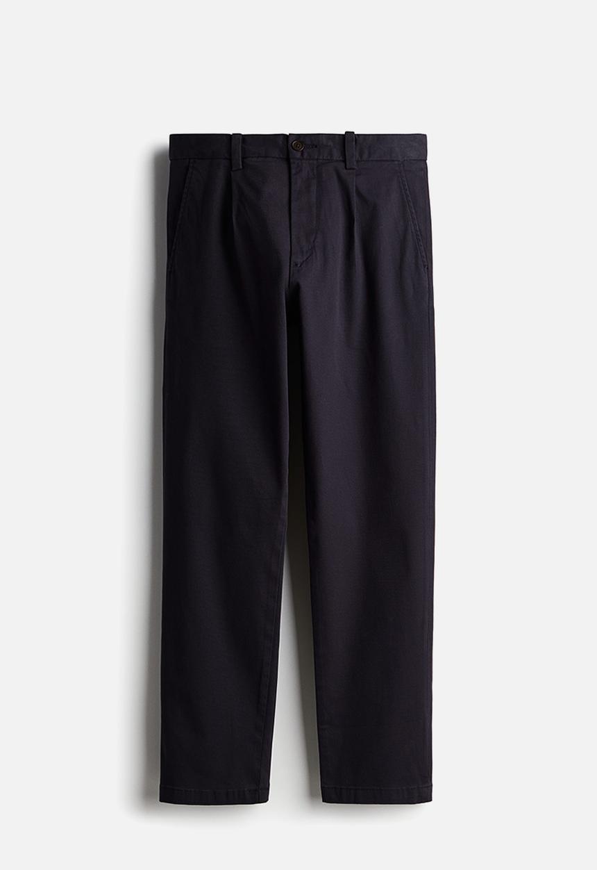 H&M - Regular fit cotton chinos - navy blue