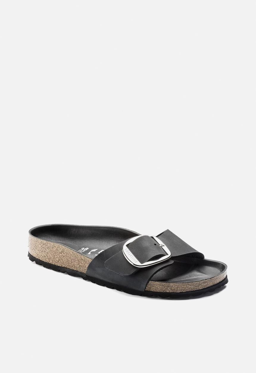 Birkenstock - Madrid big buckle oiled leather narrow - black