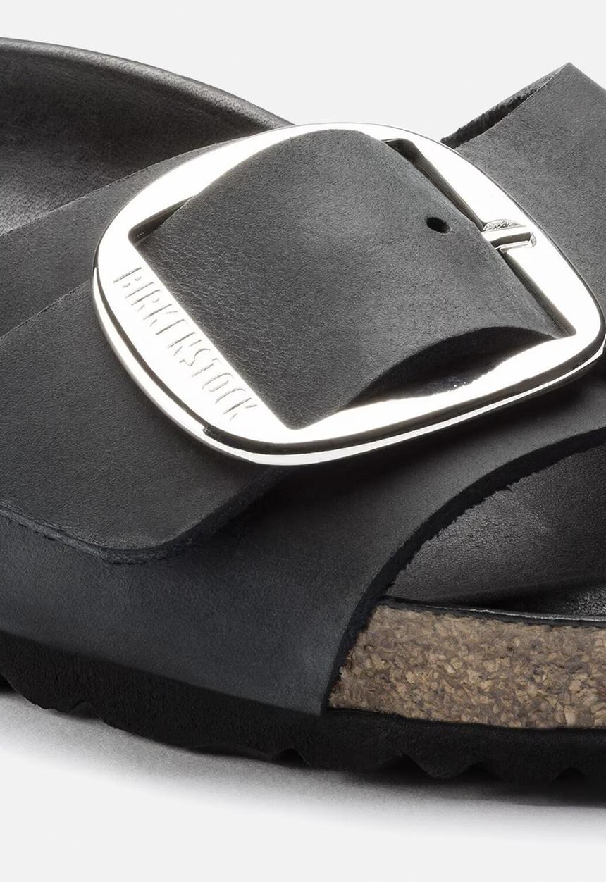 Birkenstock - Madrid big buckle oiled leather narrow - black