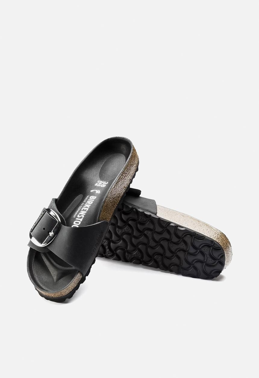 Birkenstock - Madrid big buckle oiled leather narrow - black