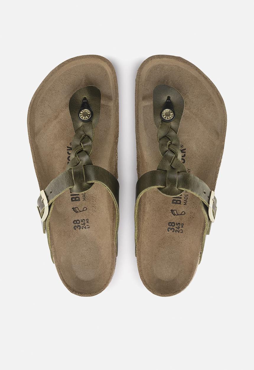 Birkenstock - Gizeh braided oiled leather regular - green olive