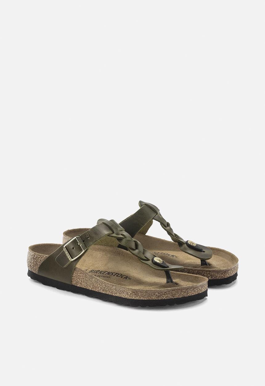 Birkenstock - Gizeh braided oiled leather regular - green olive
