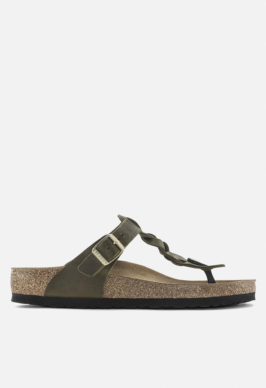 Birkenstock - Gizeh braided oiled leather regular - green olive