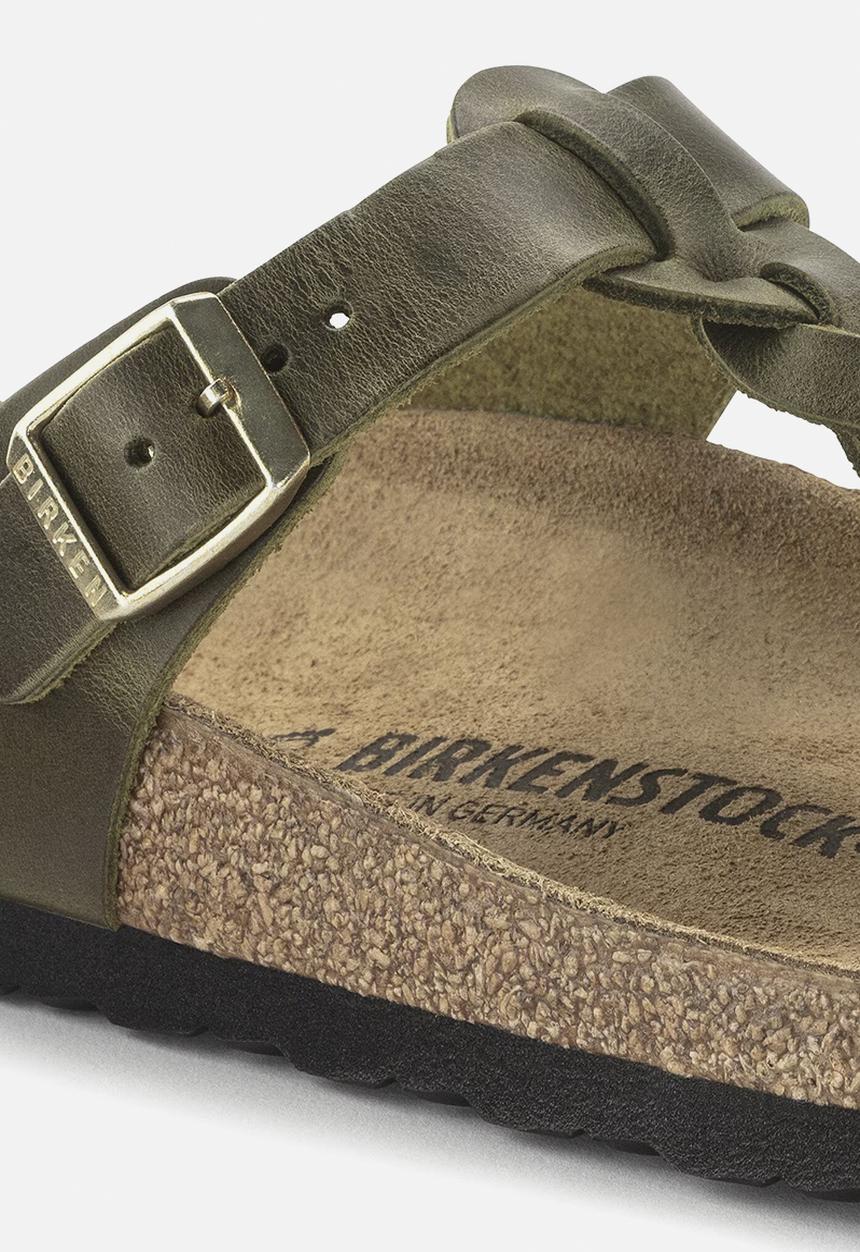 Birkenstock - Gizeh braided oiled leather regular - green olive