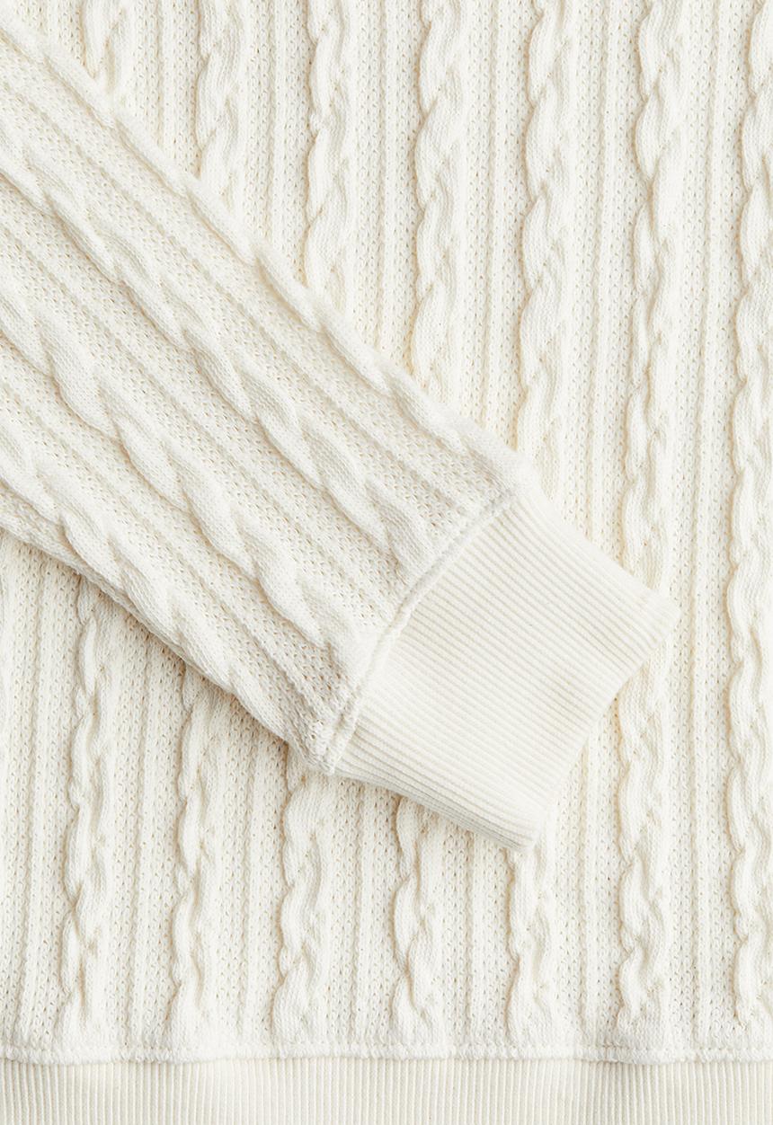 H&M - Cable-knit v-neck jumper - white