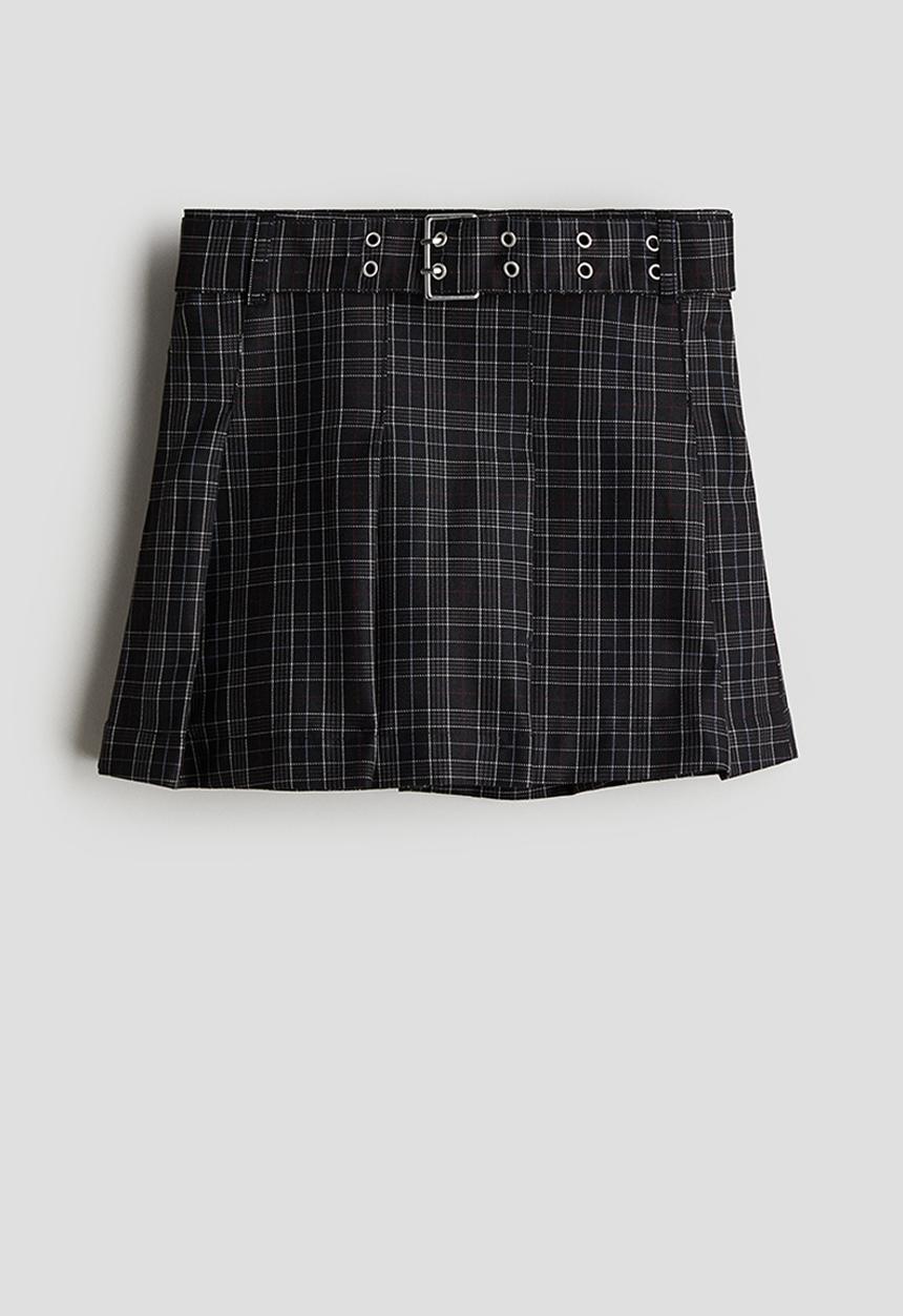 H&M - Pleated skirt - black,multi