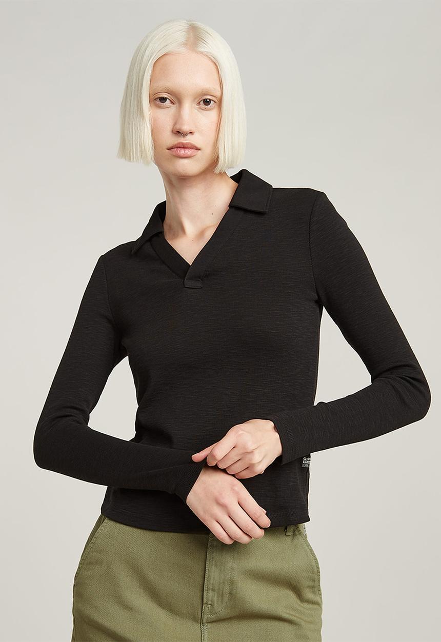 G-STAR - Polo slim l\s wmn - dk black 