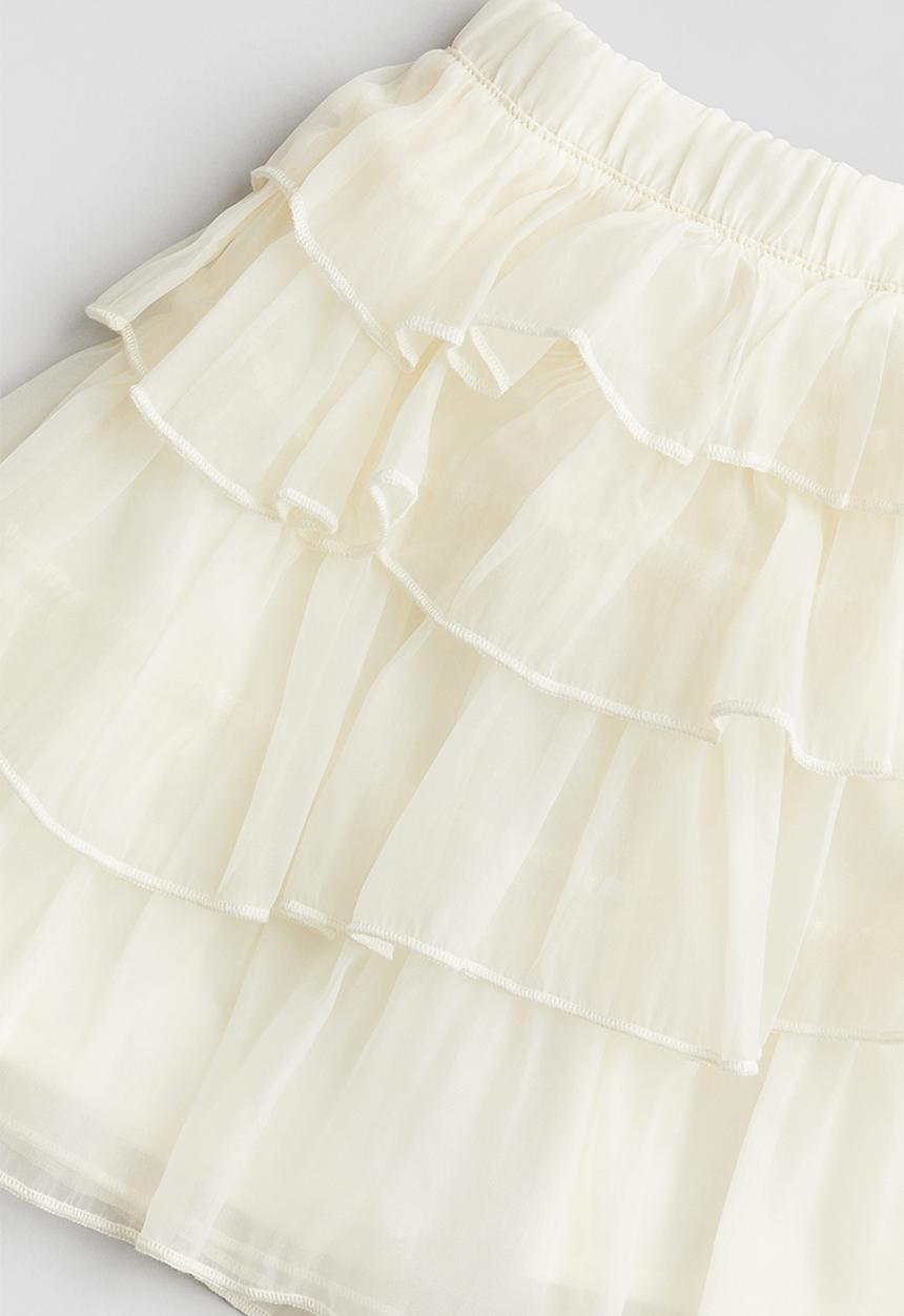H&M - Flounced organza skirt - cream