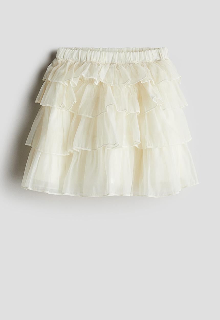 H&M - Flounced organza skirt - cream