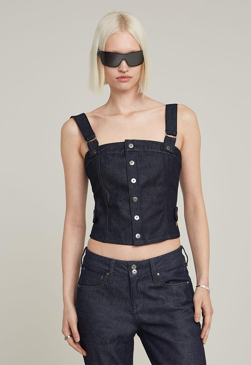 G-STAR - Bustier top detachable straps wmn - navy 