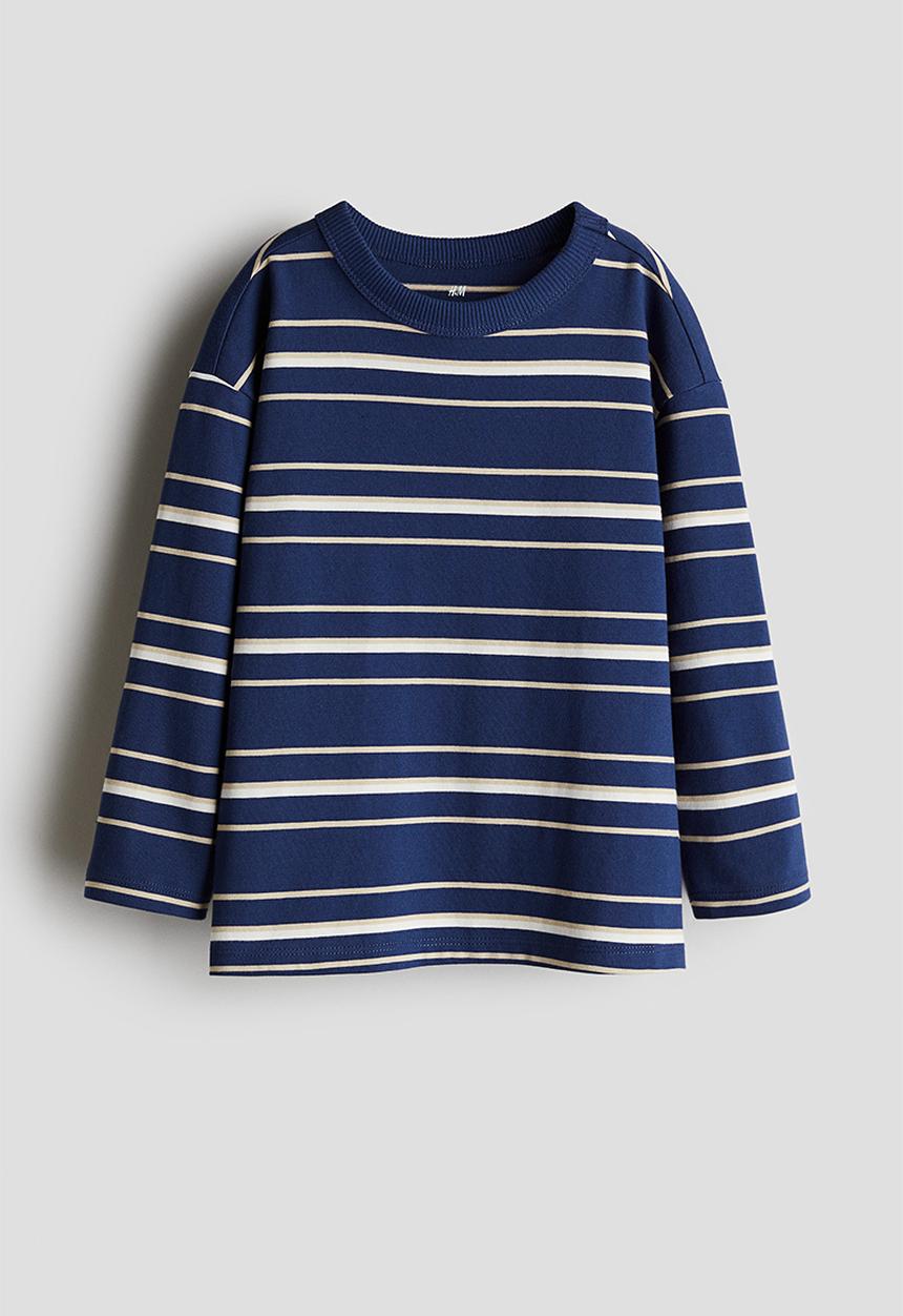 H&M - Long-sleeved T-shirt -  navy blue/striped 