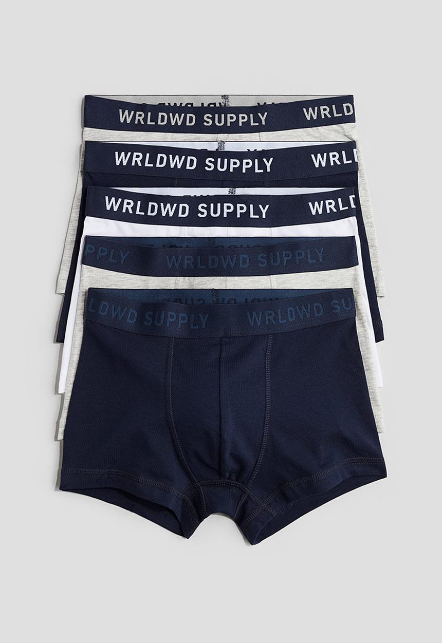 H&M - 5-pack trunks - navy blue/striped
