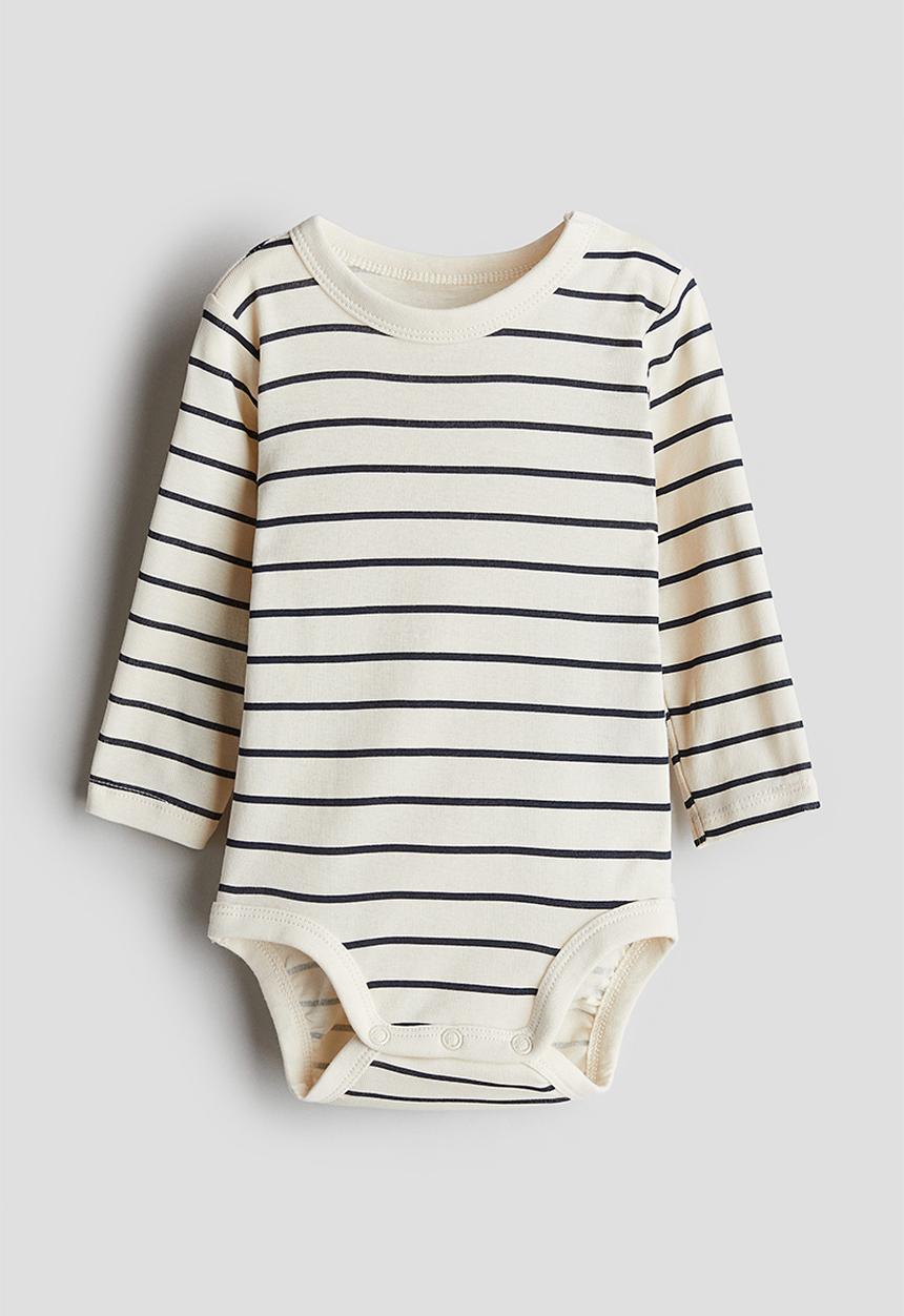 H&M - Long-sleeved bodysuit - beige,multi