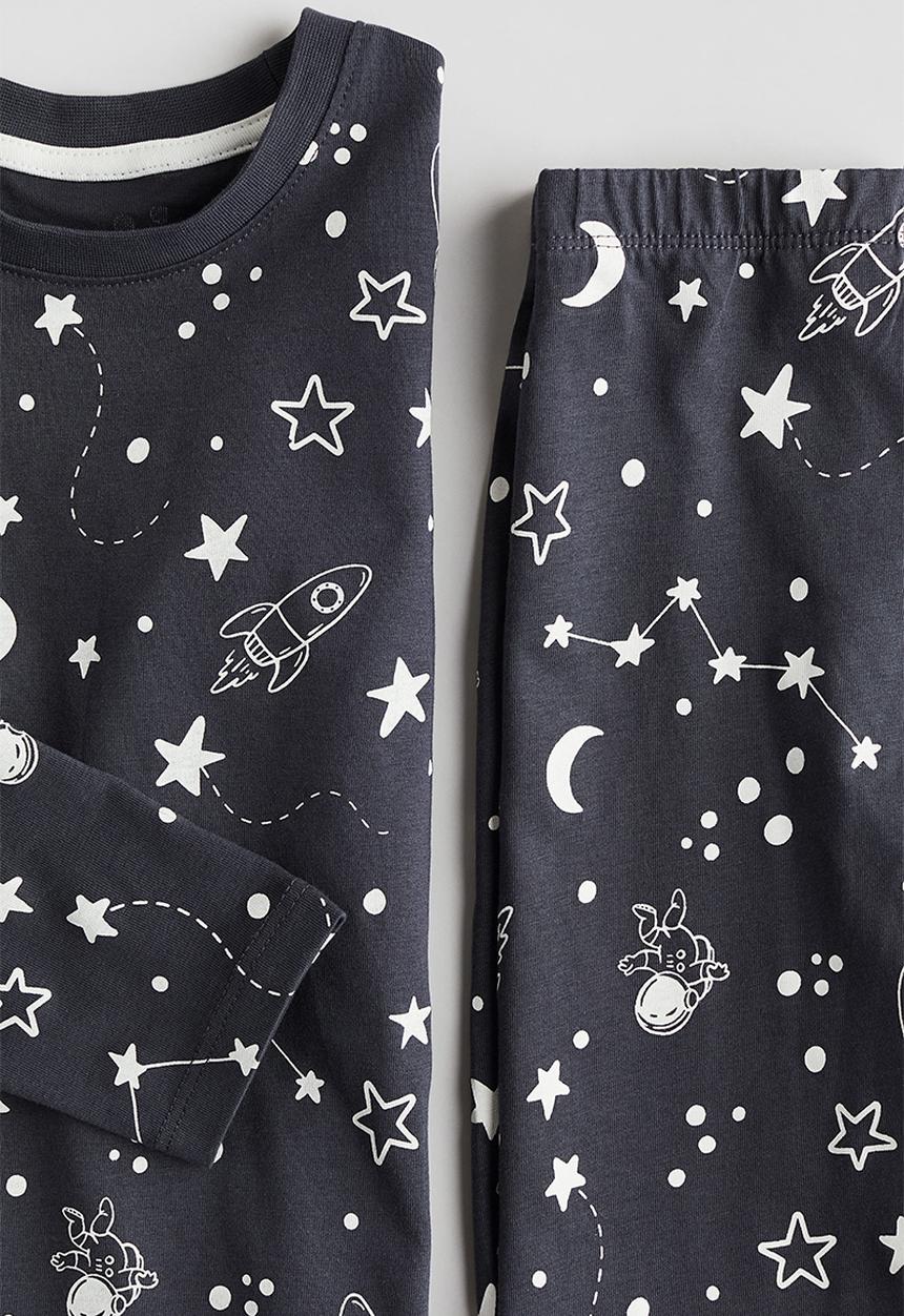 H&M - Patterned jersey pyjamas -  dark grey/space