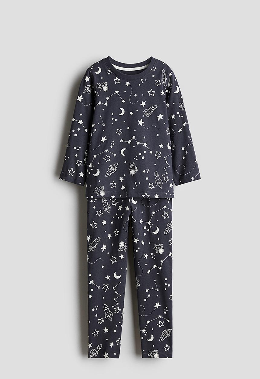H&M - Patterned jersey pyjamas -  dark grey/space