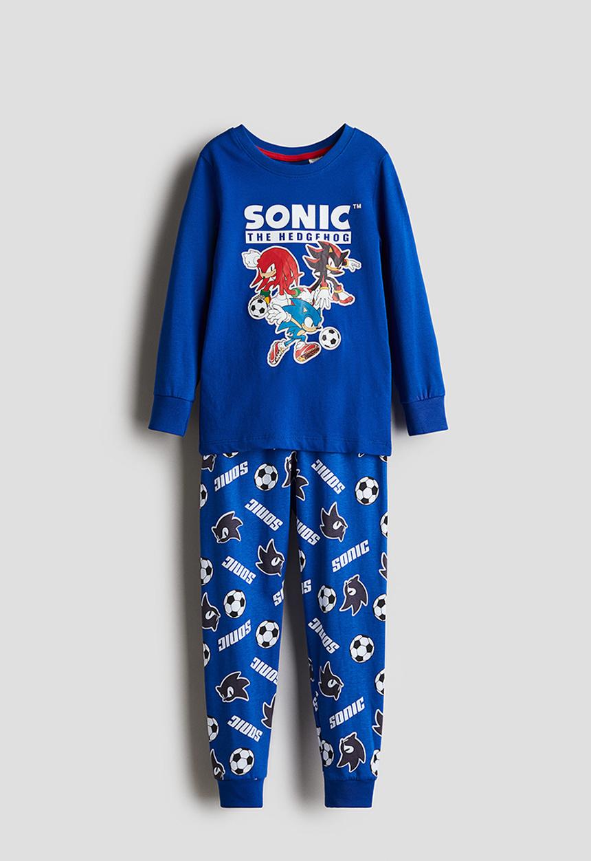 H&M - Printed cotton jersey pyjamas - blue,multi