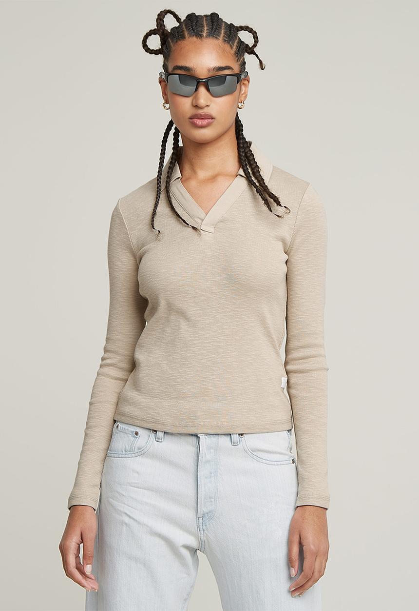 G-STAR - Polo slim l\s wmn - dk brick