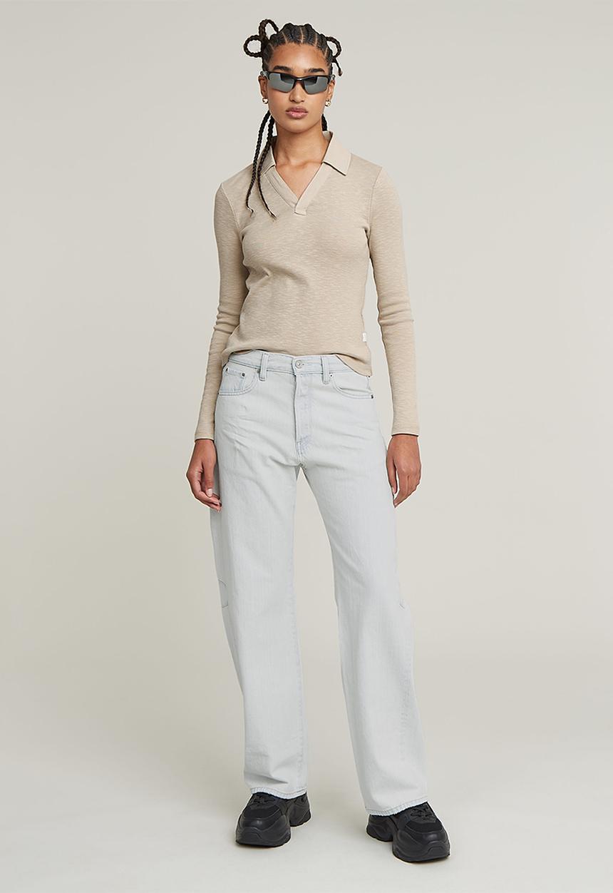 G-STAR - Polo slim l\s wmn - dk brick