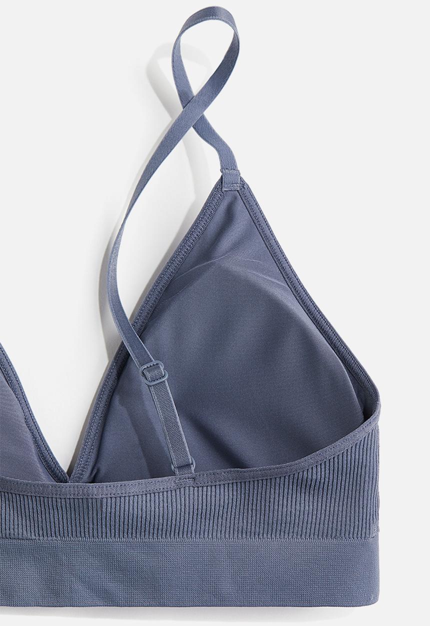 H&M - Seamless padded soft bra - pigeon blue