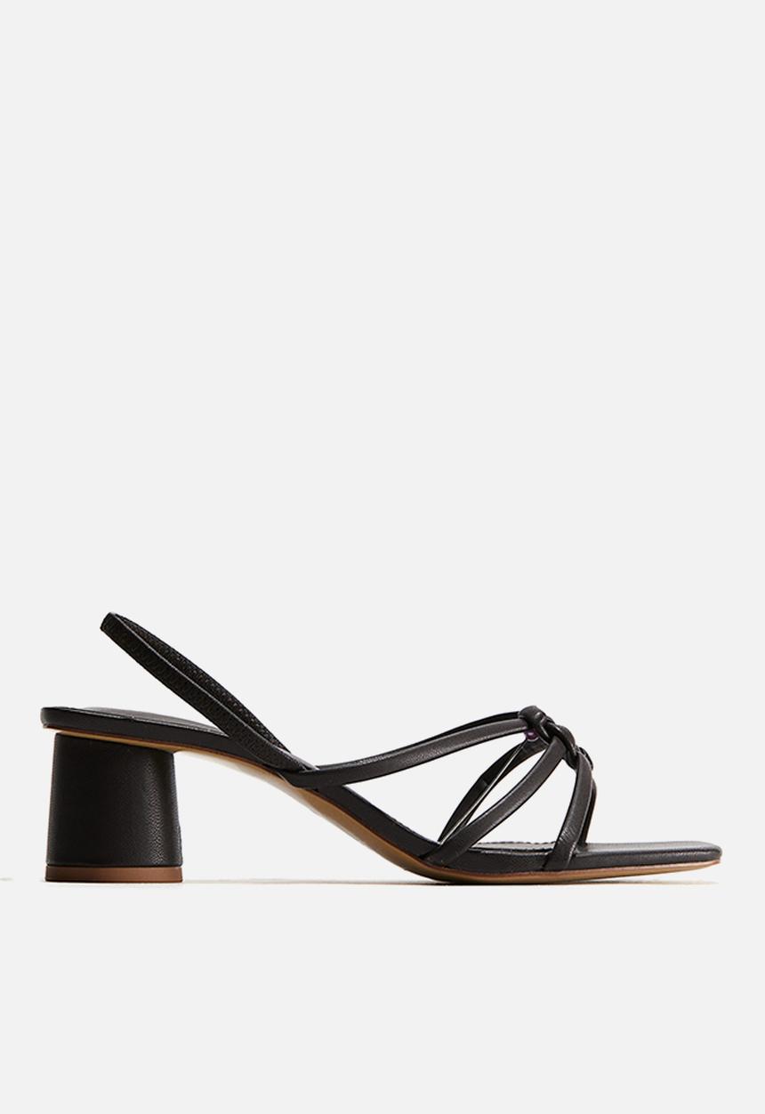 H&M - Strappy heeled sandals - dark brown 
