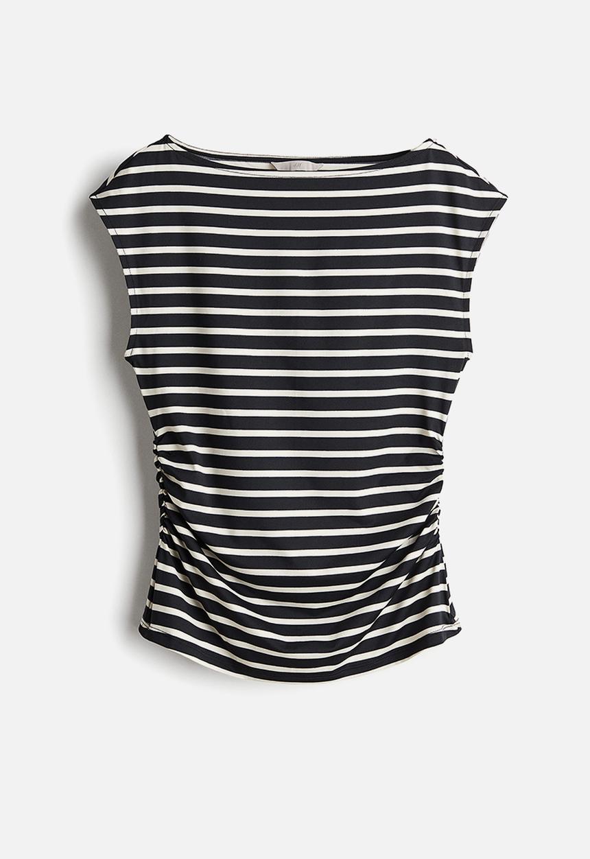 H&M - Boat-neck top - black striped
