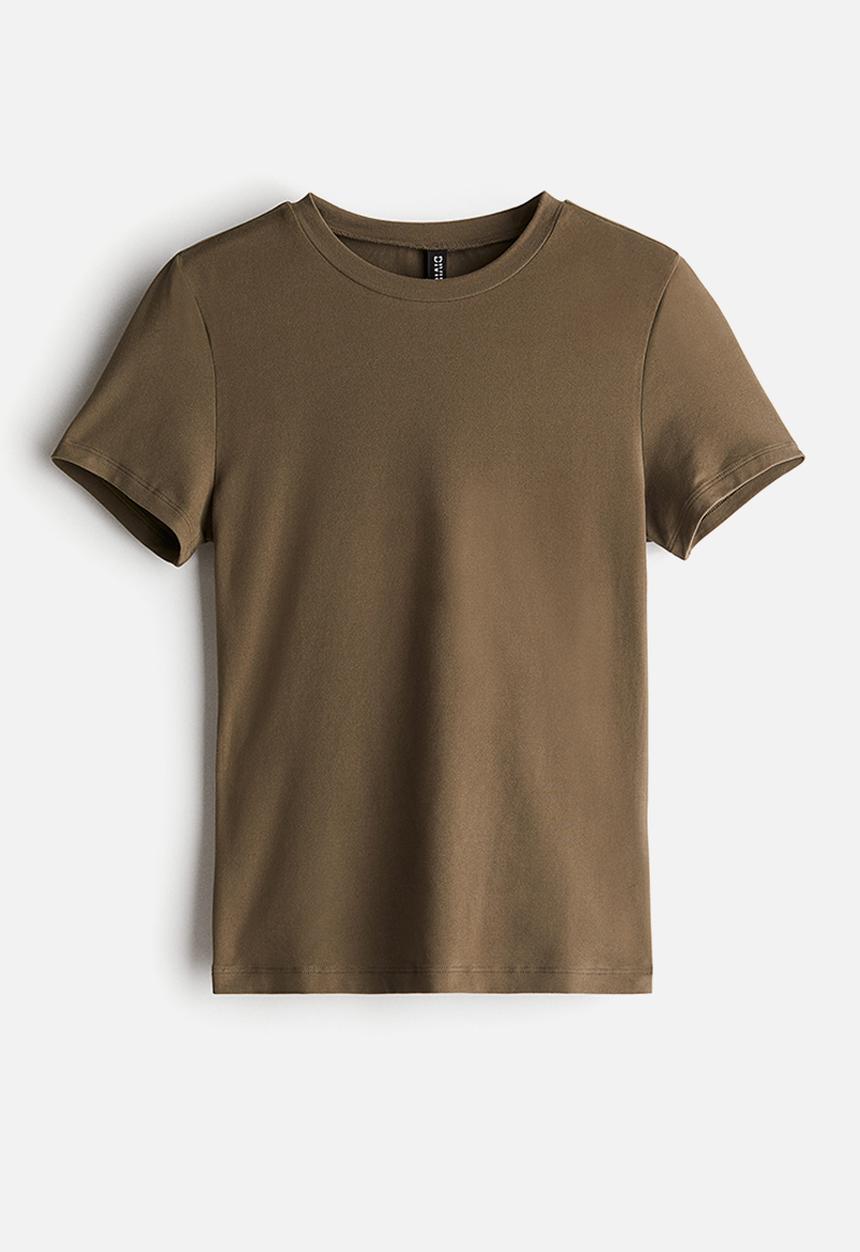 H&M - Fitted t-shirt - dark khaki green