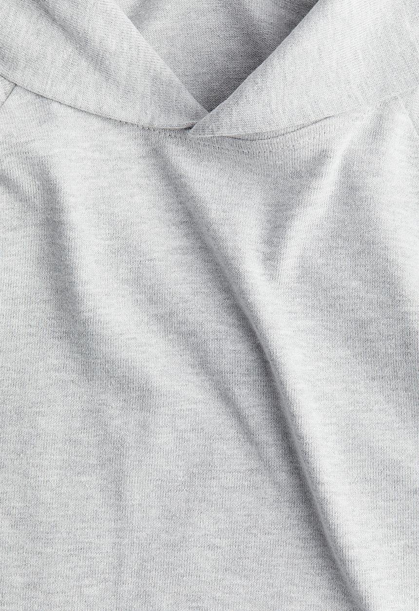 H&M - Short hoodie - light grey marl 