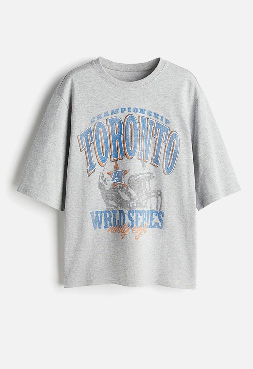 H&M - Oversized t-shirt - light grey marl & toronto
