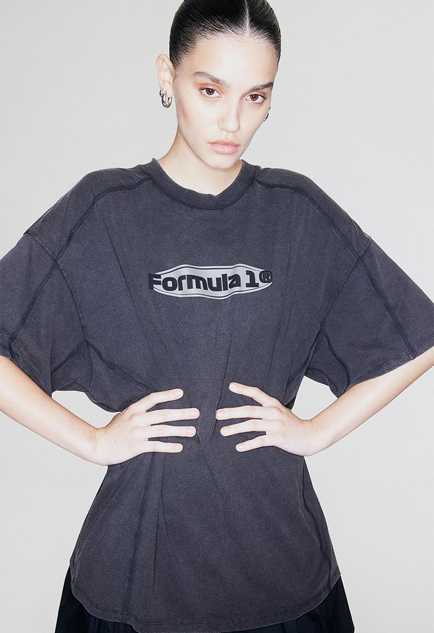 H&M - Oversized printed t-shirt - black & formula 1
