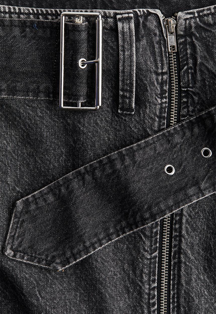H&M - Denim mini skirt - dark denim grey 