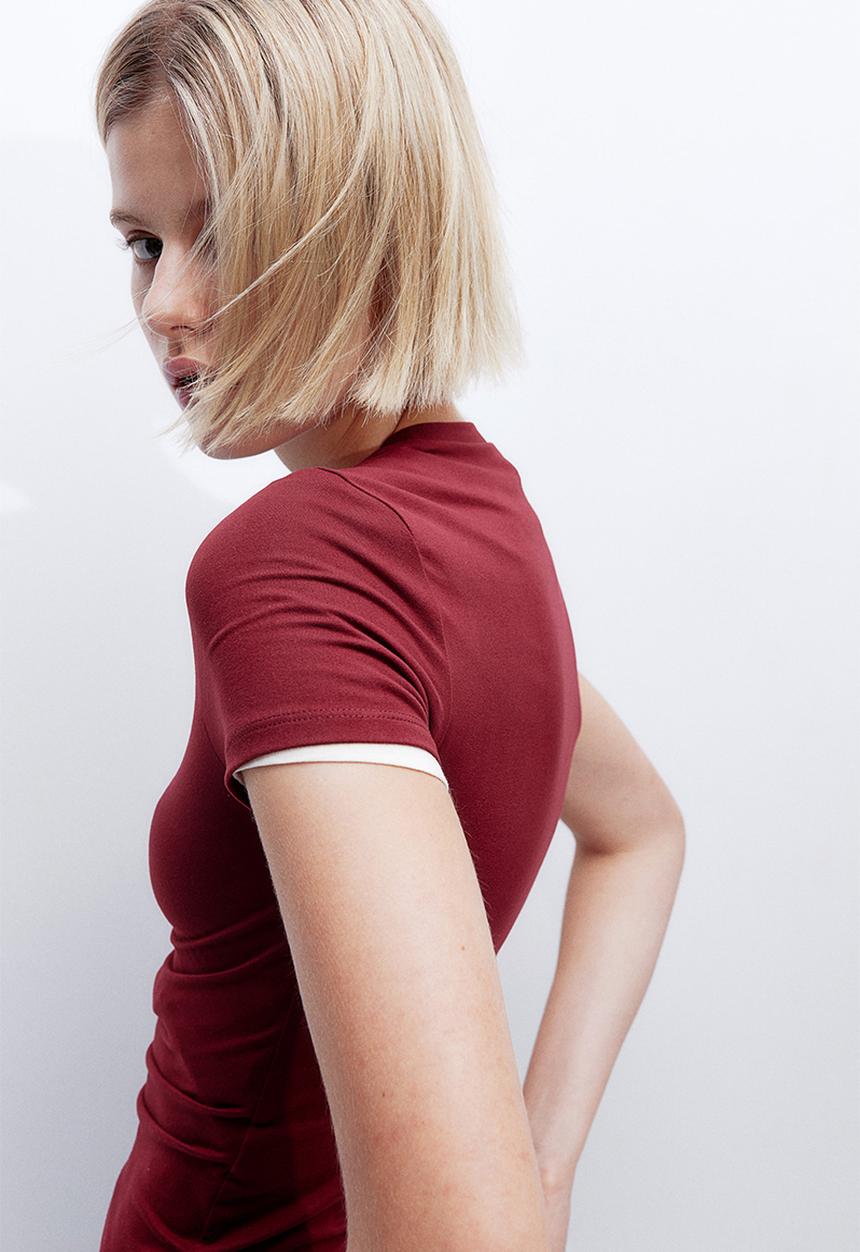 H&M - Fitted t-shirt - burgundy