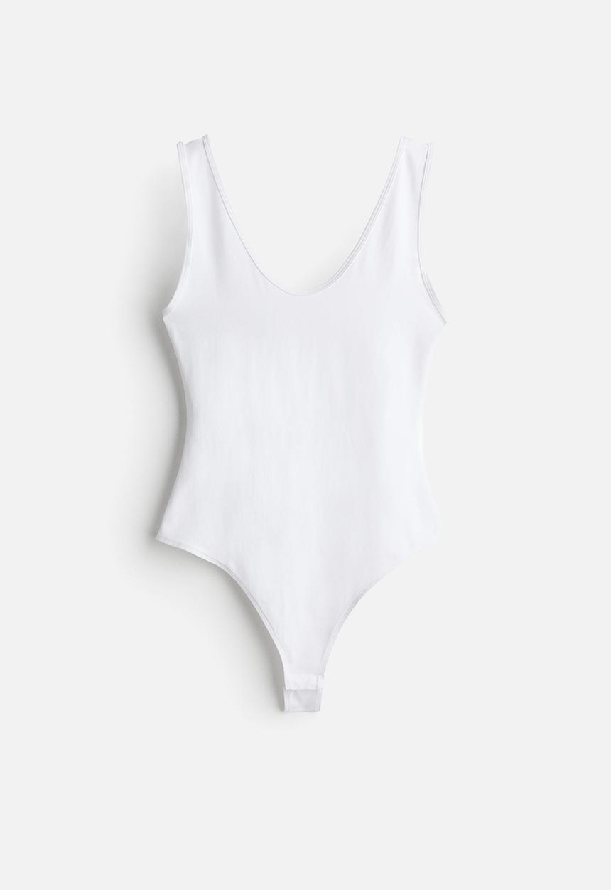 H&M - Jersey thong body - white
