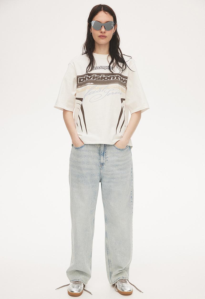 H&M - Oversized t-shirt - cream & division two
