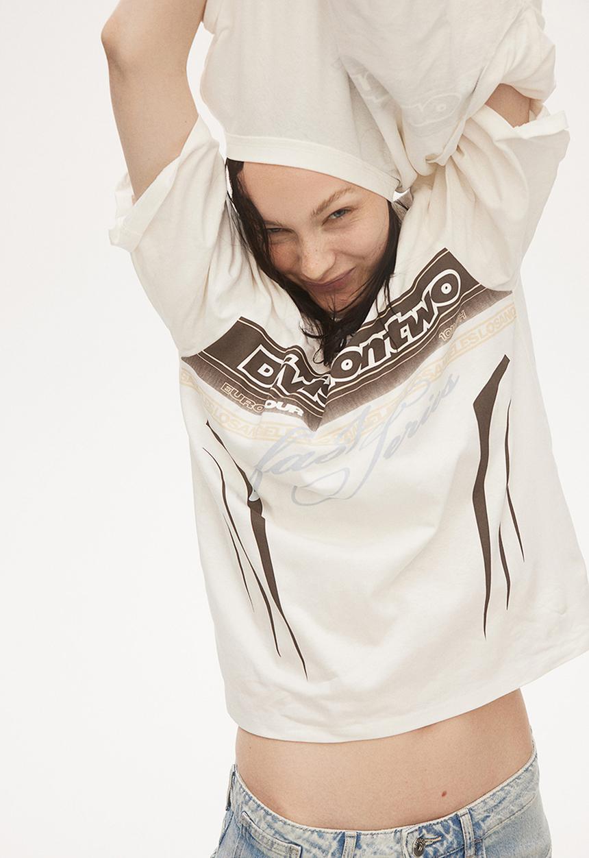 H&M - Oversized t-shirt - cream & division two