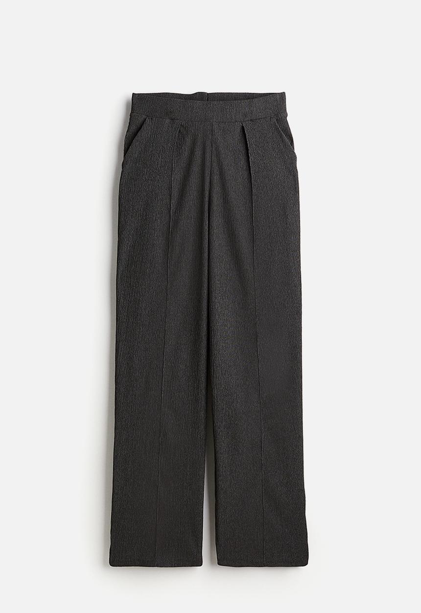 H&M - High-waisted tailored trousers - dark grey marl