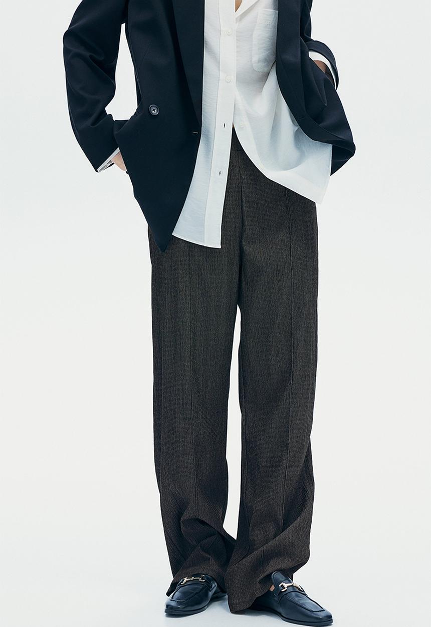 H&M - High-waisted tailored trousers - dark grey marl