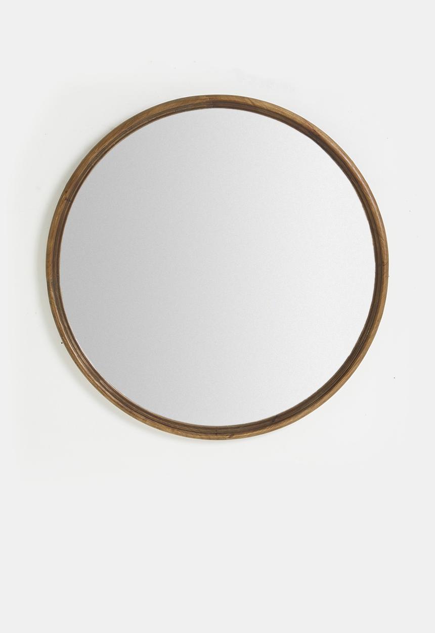 Sixth Floor - Wooden Mirror Round - Walnut