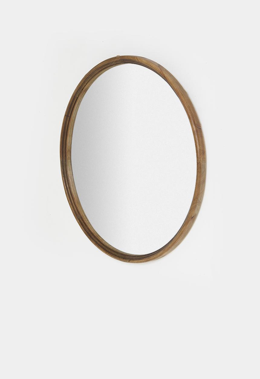 Sixth Floor - Wooden Mirror Round - Walnut