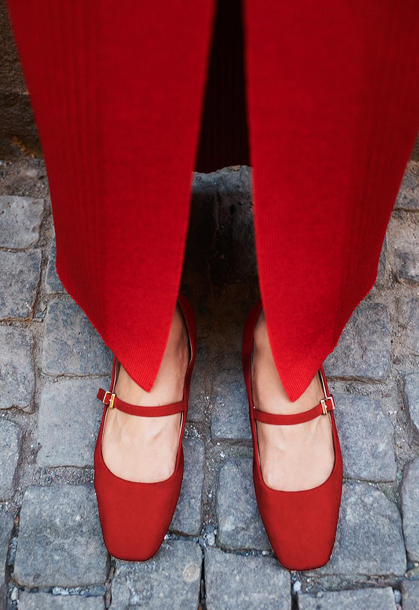 H&M - Mary jane ballet pumps - bright red