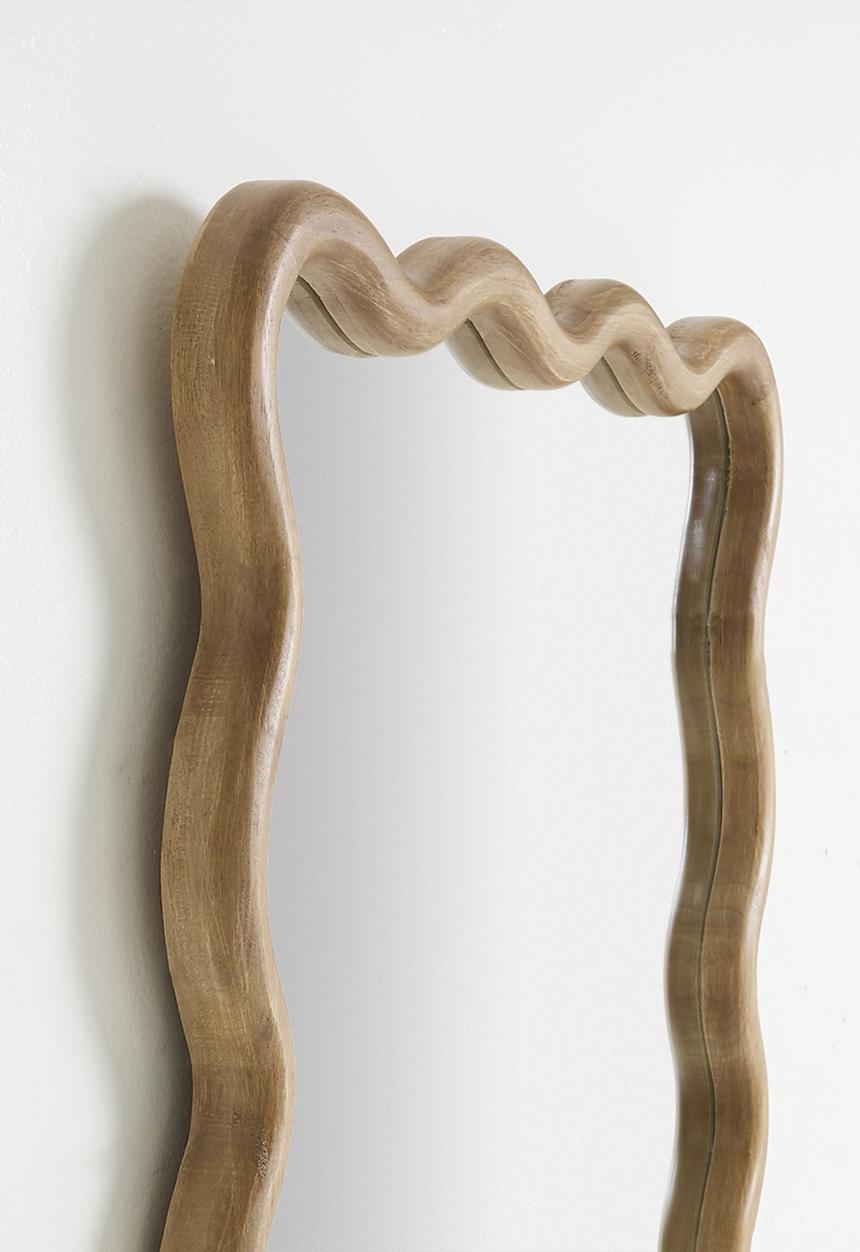 Sixth Floor - Wooden swirly Mirror rectangle - Natural