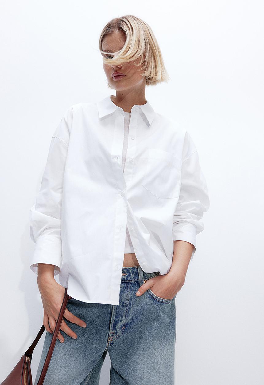 H&M - Oversized cotton shirt - white