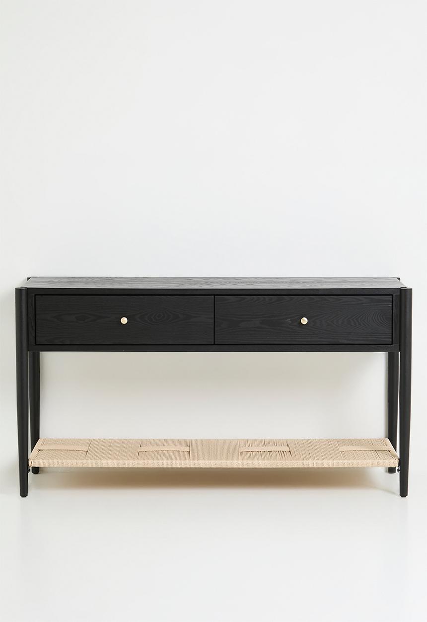 Sixth Floor - Jericho rattan and wood console-black