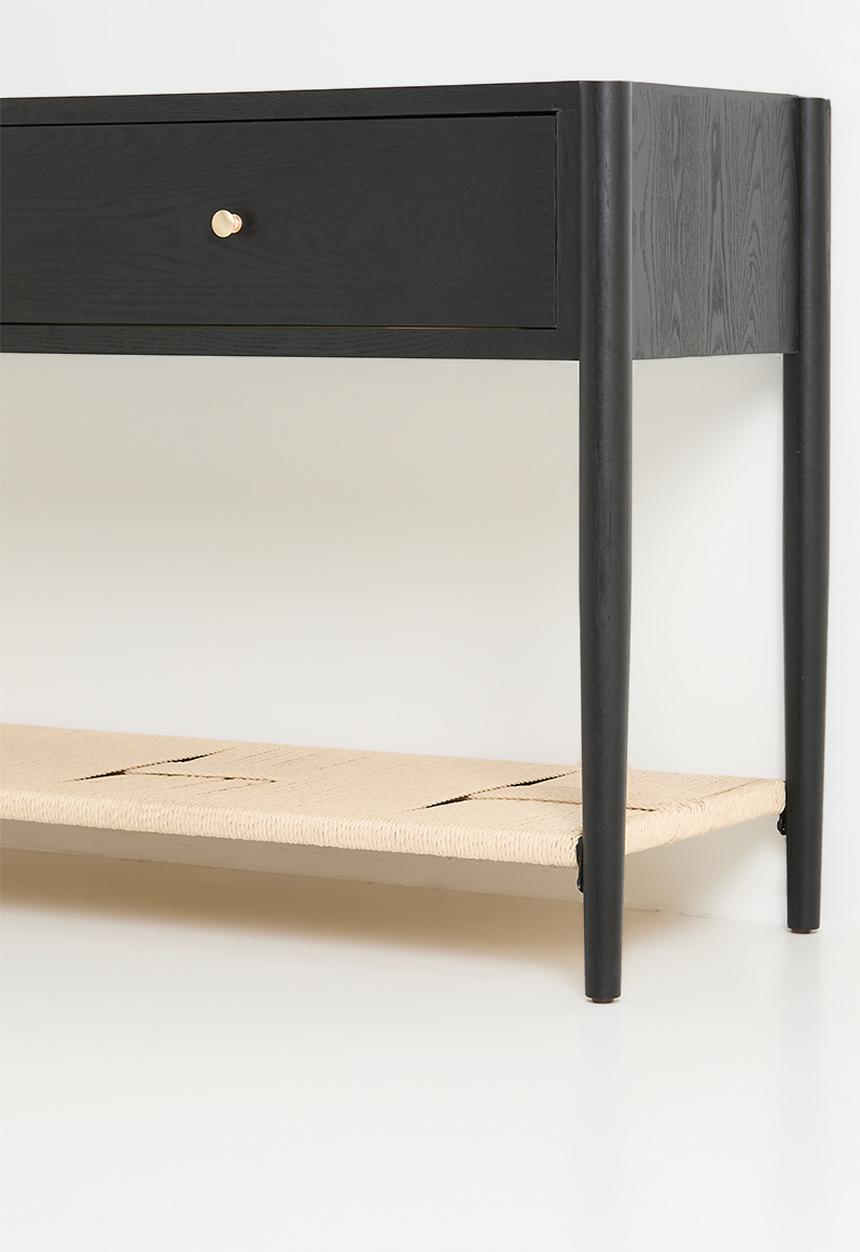 Sixth Floor - Jericho rattan and wood console-black